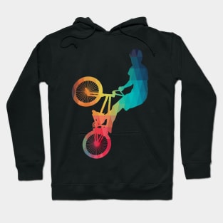 Rainbow BMX bike man Hoodie
